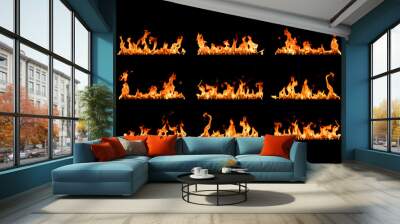 Fire flames collection Wall mural