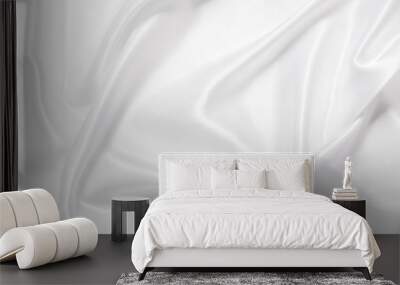 White cloth background abstract with soft waves. Wall mural