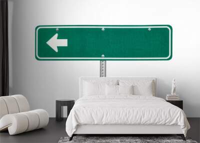 blank green arrow sign isolated. Wall mural