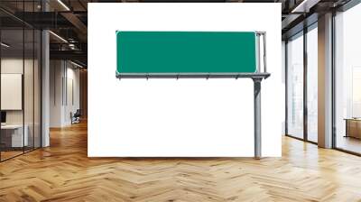 blank overhead freeway directional sign isolated. Wall mural