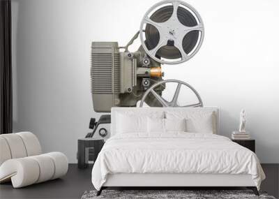 Vintage 8mm home movie film projector isolated. Wall mural