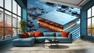 Microchip macro shoot,computer circuit board Wall mural