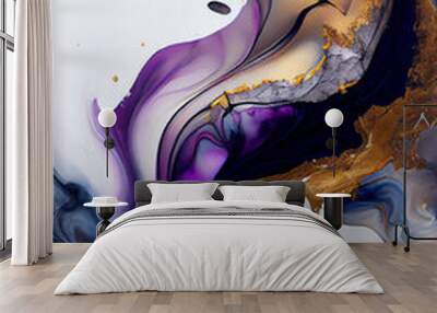 colorful Abstract background, exquisite marble ink art. Wall mural