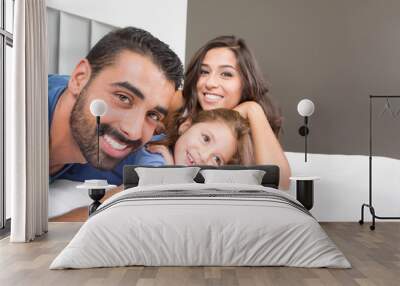 Family on bed Wall mural