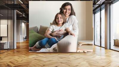 Mother and daughter at home Wall mural