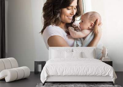 Woman with newborn baby Wall mural