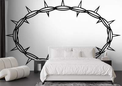 
black crown of thorns vector, Crown of thorns icon, Religion symbol vector illustration.
 Wall mural