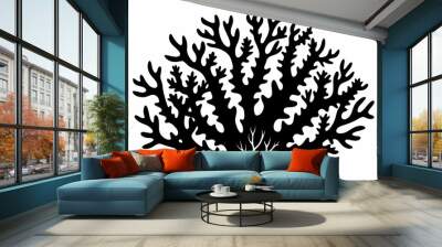 coral silhouette, coral black icon, coral svg, seaweed silhouette vector illustration

 Wall mural