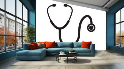 Doctor stethoscope medical device flat icon vector Wall mural