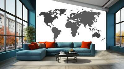 Grey world map isolated on white background. World vector illustration

 Wall mural