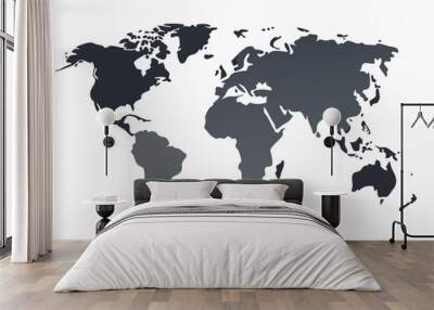 
Grey world map with borders of states. Isolated world map on white background. Vector illustration.

 Wall mural