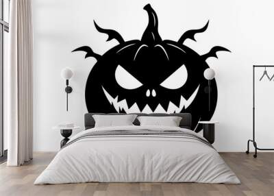 

Halloween pumpkin icon, halloween pumpkin silhouette vector Wall mural