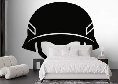 Helmet silhouette vector, military helmet silhouette vector illustration
 Wall mural