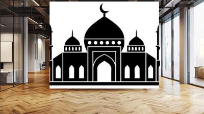 islamic mosque silhouette vector, black silhouette mosque vector illustration Wall mural