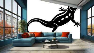 Lizard black Silhouette vector isolated on white background
 Wall mural