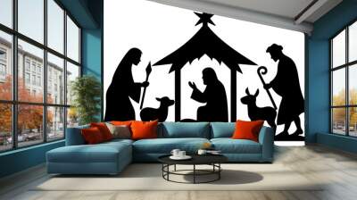 

Nativity Scene Silhouette, Christmas, Nativity Christmas Scene vector illustration

 Wall mural