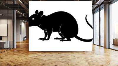 rat silhouette, Mouse silhouette vector, rat icon Wall mural