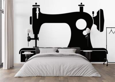 
Sewing machine silhouette, sewing machine old retro vintage icon vector illustration
 Wall mural