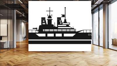 Warship icon, Warship silhouette vector collection Wall mural