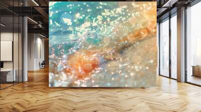 Abstract blur light on sea, clear water close up background Wall mural