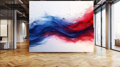 Abstract red white and blue patriotic background with copy space independence day background,. USA banner background design with copy space Ai generated Wall mural