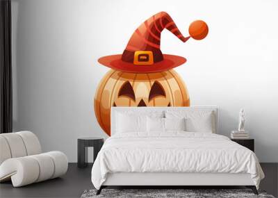 Halloween party clown pumpkin premium design on white background. Wall mural