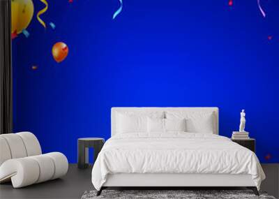 Blue Holiday and Party Background . Isolated Vector Elements Wall mural