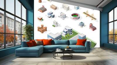 Build Your Own Isometric City . Isolated Vector Element Wall mural