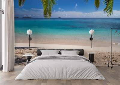 tranquil beach scene with copy space for summer themed backgrounds and wallpapers Wall mural