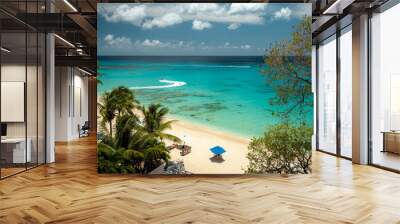 Caribbean Beach in Barbados Paynes Bay with Fun Vacation Activities Wall mural