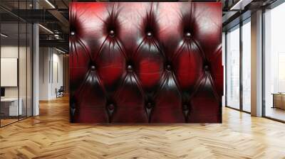 Red leather background Wall mural