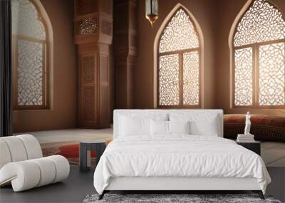 Islamic private prayer room for ramadhan kareem background d Wall mural