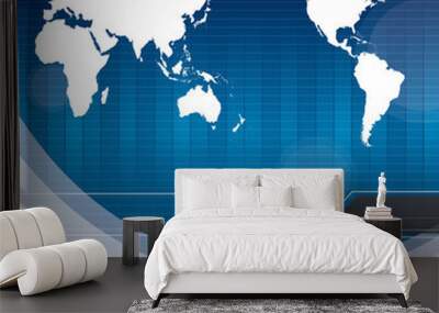 Blue business or science background Wall mural