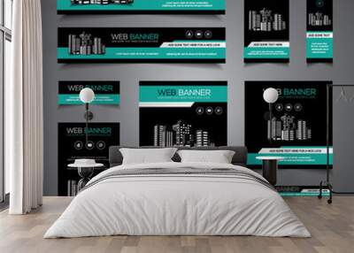 Vector banner, header or print ready flyer and card template set in many sizes Wall mural