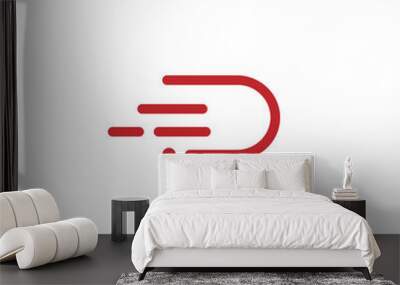 D letter logo design with fast effect combination for Delivery Company Wall mural