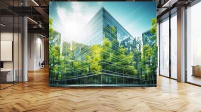 Eco-friendly building in the modern city Wall mural