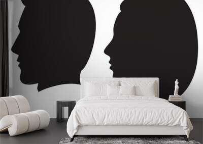 face man and woman Wall mural