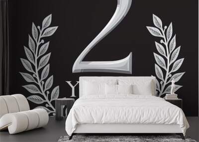 golden laurel wreath 2 years (anniversary, jubilee) Wall mural