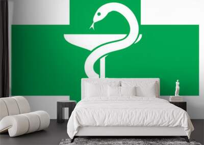 green medical cross Wall mural