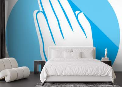 praying hands flat icon Wall mural