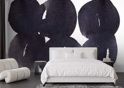 Black merging watercolour circles Wall mural