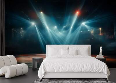 Bright Stage Lights in an Empty Auditorium Wall mural