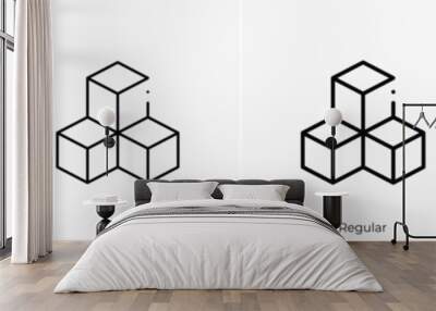 cubes icon. Thin, Light, Regular And Bold style design isolated on white background Wall mural