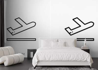 departure icon. Thin, Light, Regular And Bold style design isolated on white background Wall mural