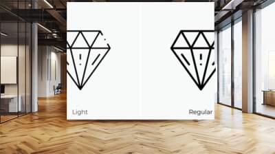 diamond icon. Thin, Light Regular And Bold style design isolated on white background Wall mural