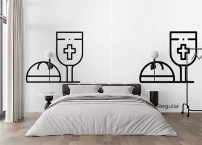 Eucharist icon. Thin, Light, Regular And Bold style design isolated on white background Wall mural