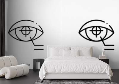 eye tap icon. Thin, Light, Regular And Bold style design isolated on white background Wall mural