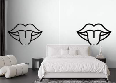 mouth icon. Thin, Light Regular And Bold style design isolated on white background Wall mural