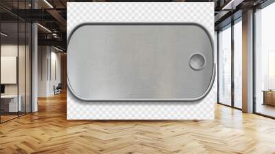 Blank Metal dog tag isolated on a transparent background Wall mural