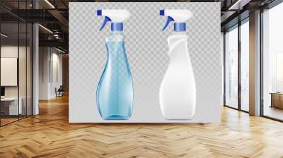 Blank plastic spray detergent bottle. Packaging template Wall mural